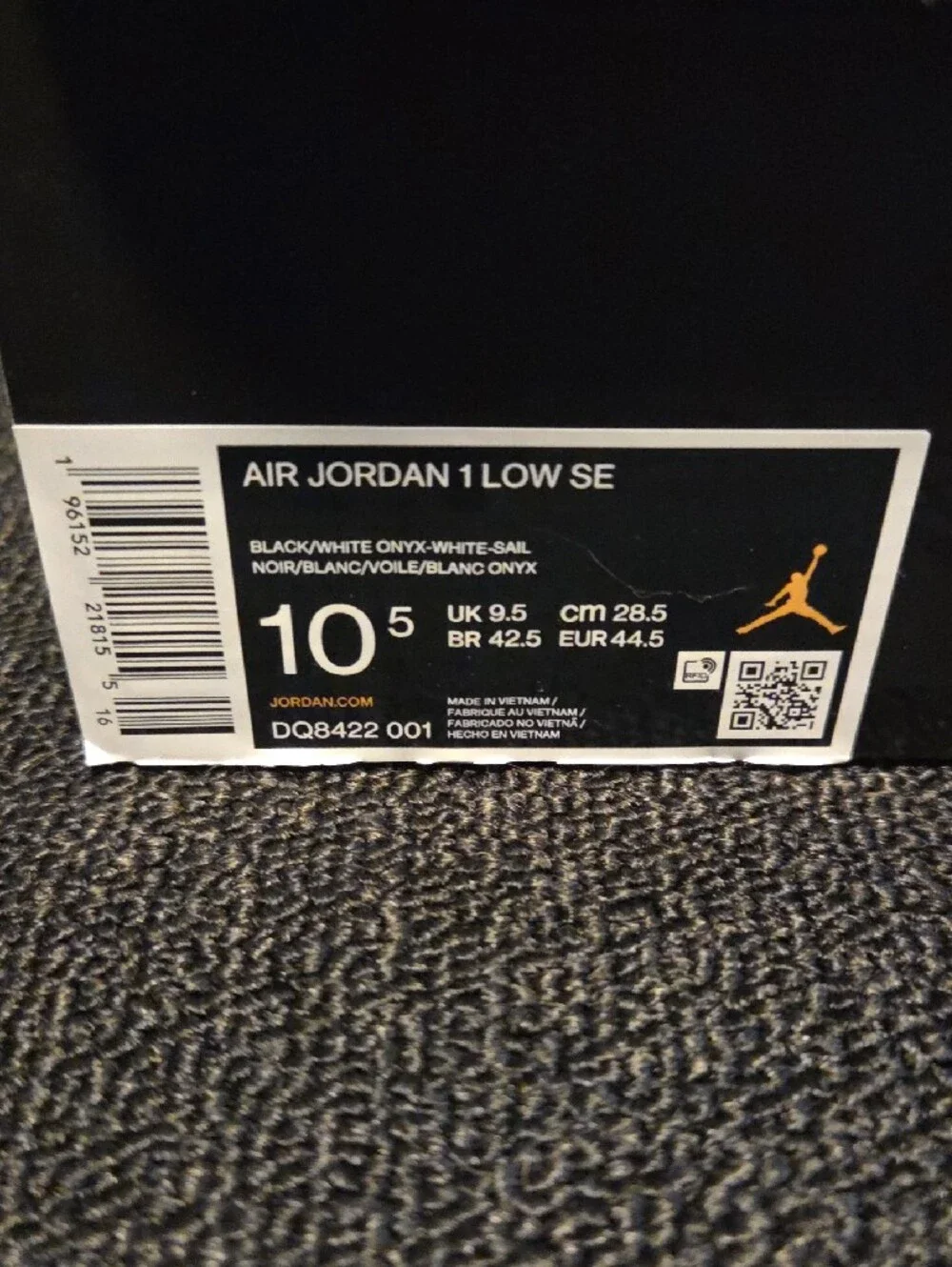NIKE Jordan Low Top Sneakers - Black, White, Gold